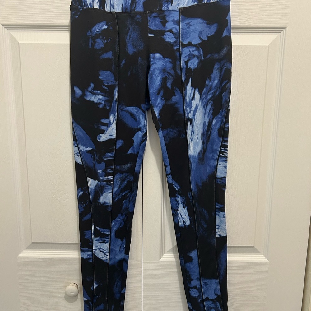 Simply Vera Wang Leggings Womens Small Blue Mid-Rise Yoga Athleisure.